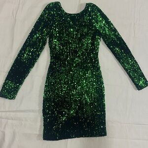 Motel Rocks Green Sequin bodycon mini dress XS